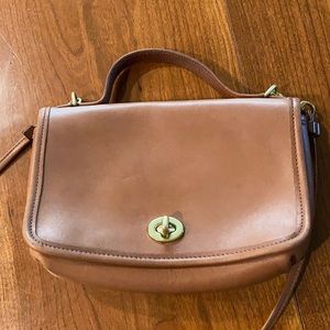 Coach brown leather crossbody purse